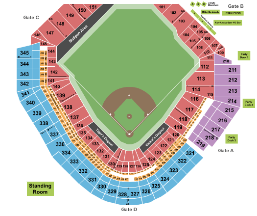 comerica park seating chart